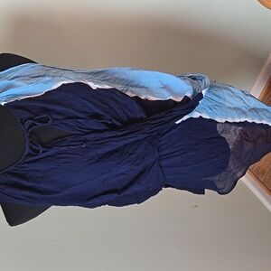 Young Fabulous & Broke Blue and Light Blue Sleeveless Top